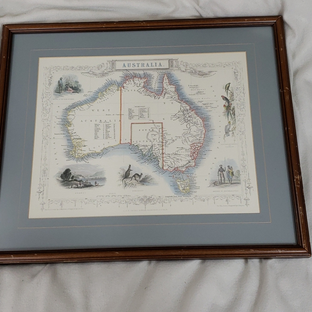 Vintage 1851 Australia Print-Rare